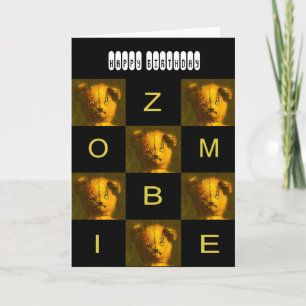 Zombie Teddy Greetings Card