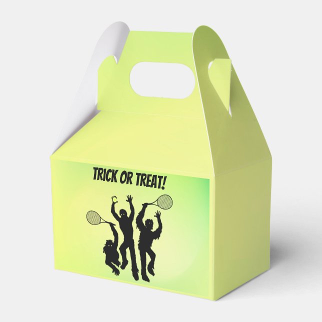 Zombie Tennis Player Halloween Favor Box (Back Side)
