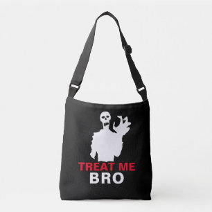 Zombie Treat Me Bro funny Halloween customizable Crossbody Bag