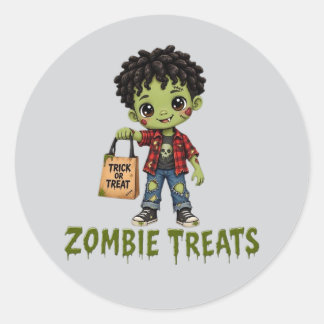 Zombie Treats Classic Round Sticker
