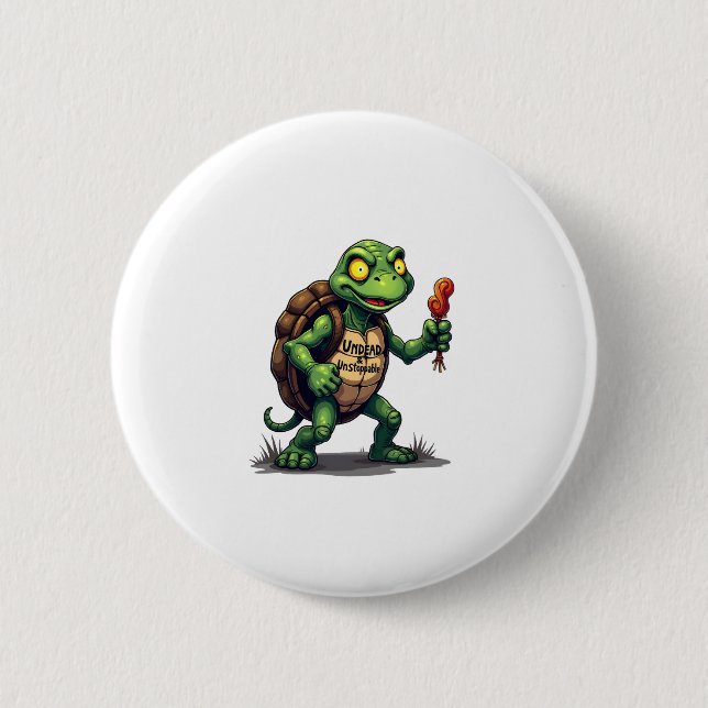 Zombie Turtle 2 Inch Round Button (Front)