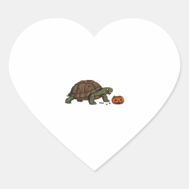 Zombie Turtle Candy Crawl - Spooky Slow Halloween  Heart Sticker (Front)
