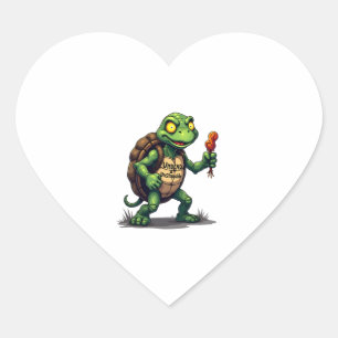 Zombie Turtle Heart Sticker