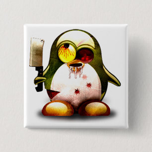 Zombie Tux (Linux Tux) 2 Inch Square Button
