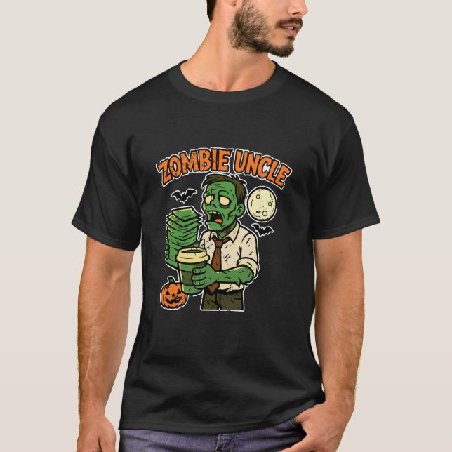 Zombie Uncle with Coffee T-Shirt (Front)