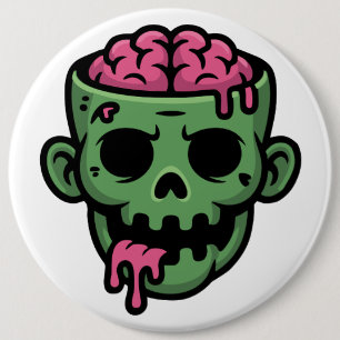 Zombie Undead 6 Inch Round Button
