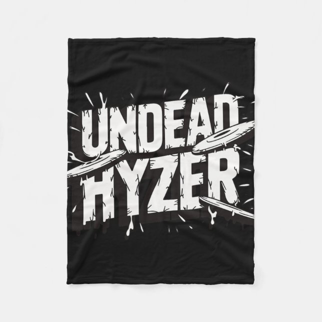 Zombie Undead Hyzer Funny Disc Golf Zombie Lover  Fleece Blanket (Front)