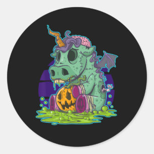 Zombie Unicorn Halloween Costume Ghost-Mummy Classic Round Sticker