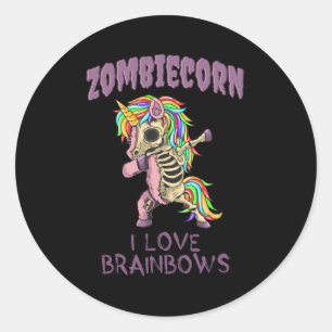 Zombie Unicorn Halloween Dab Zombiecorn Classic Round Sticker