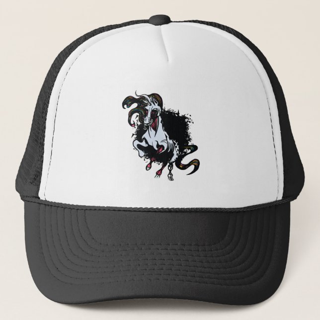 Zombie Unicorn Standing Trucker Hat (Front)