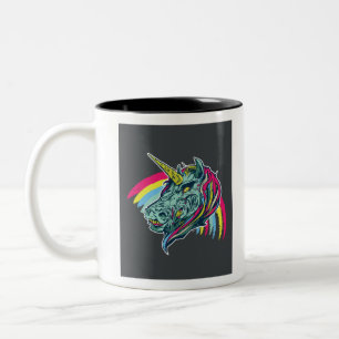 Zombie Unicorn Two-Tone Coffee Mug