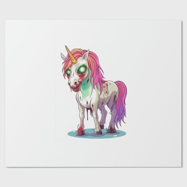  Zombie Unicorn Wrapping Paper (Flat)