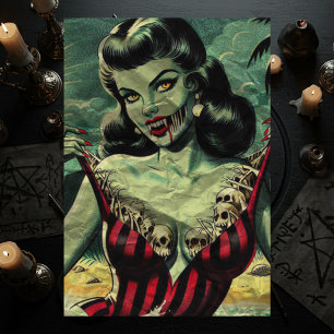 Zombie Vampire Pin-up Tissue Paper