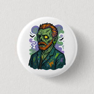 Zombie Van Gogh – Cartoon Comic Parody 1 Inch Round Button