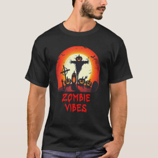 Zombie Vibes Moonlit Graveyard Scary Kids Boys A T-Shirt