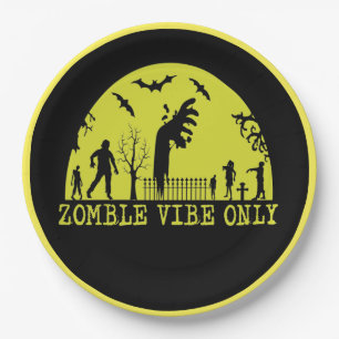Zombie Vibes Only     Paper Plate