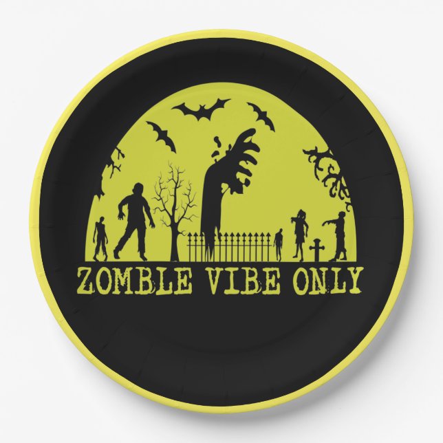 Zombie Vibes Only     Paper Plate (Front)