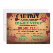 Zombie Virus Halloween Party Invitation