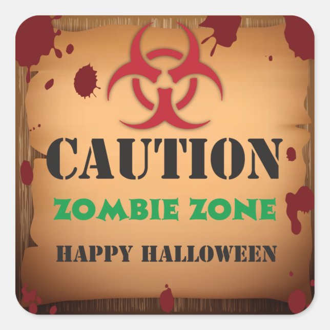 Zombie Virus Halloween Party Square Sticker (Front)