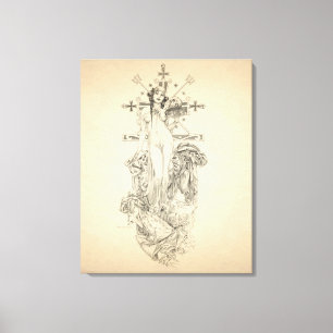Zombie Voodoo Priestess Art Nouveau Canvas Print