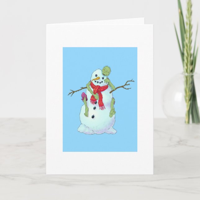 zombie vs snowman holiday card (Front)