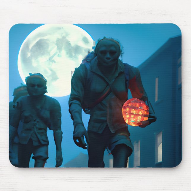 Zombie Walking Dead Horde Halloween Mouse Pad (Front)