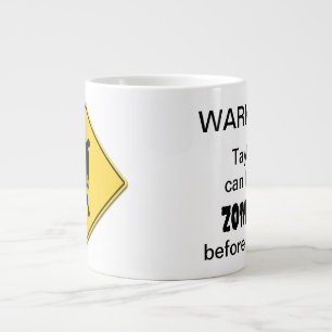 Zombie Warning Large Coffee Mug