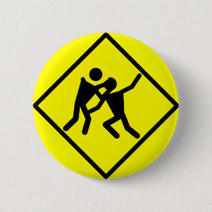 Zombie Warning Road Sign 2 Inch Round Button