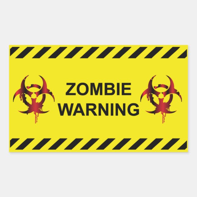 Zombie Warning Sticker (Front)