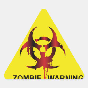 Zombie Warning Triangle Sticker