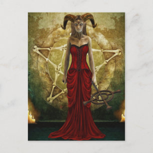 Zombie witch demon postcard