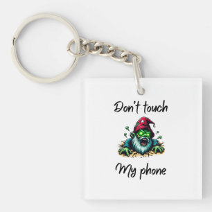 Zombie Wizard – “Don’t Touch My Phone” Warning Art Keychain