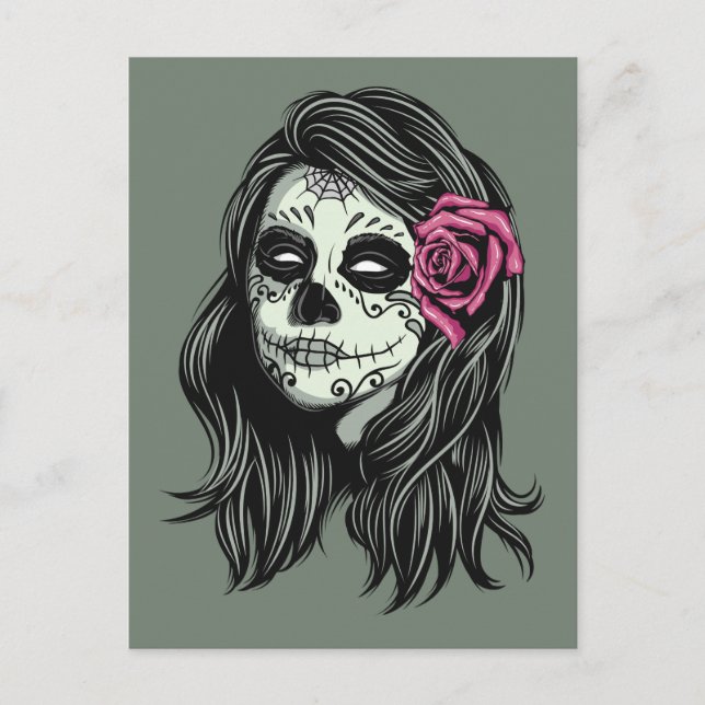 Zombie Woman custom colour postcard (Front)