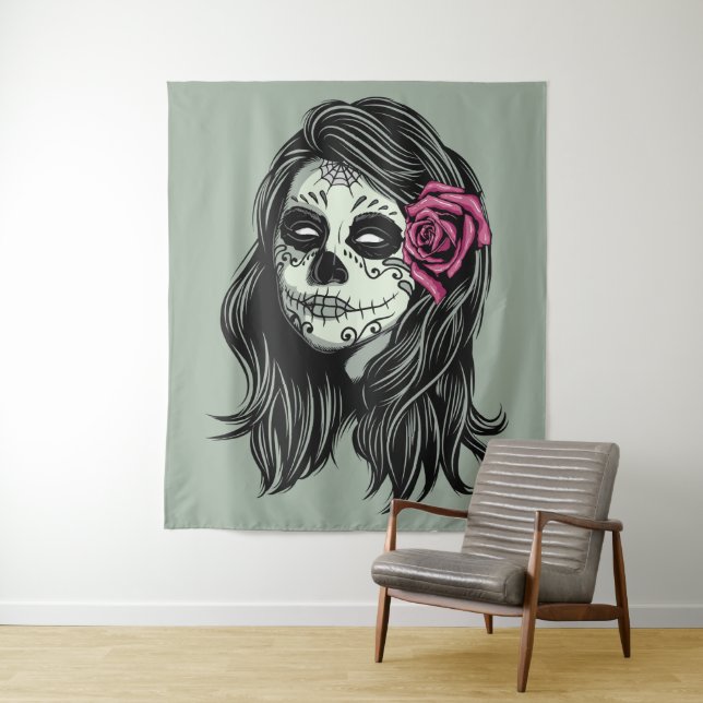 Zombie Woman custom colour tapestries (In Situ)