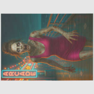 Zombie Woman in Dress   Gothic Halloween Undead Tissue Paper