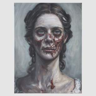 Zombie Woman Portrait Tissue Paper