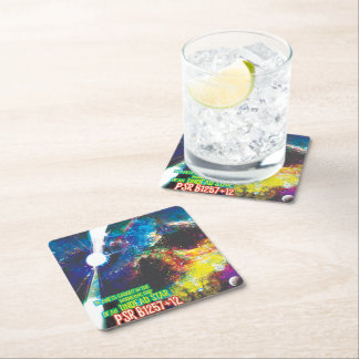 Zombie Worlds Halloween Galaxy of Horrors Square Paper Coaster