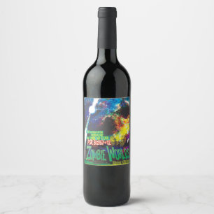 Zombie Worlds Halloween Galaxy of Horrors Wine Label