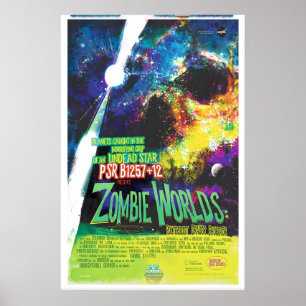 Zombie Worlds NASA Space Travel Poster Print