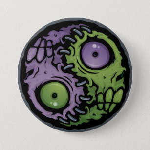 Zombie Yin-Yang 3 Inch Round Button