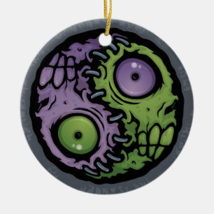 Zombie Yin-Yang Ceramic Ornament