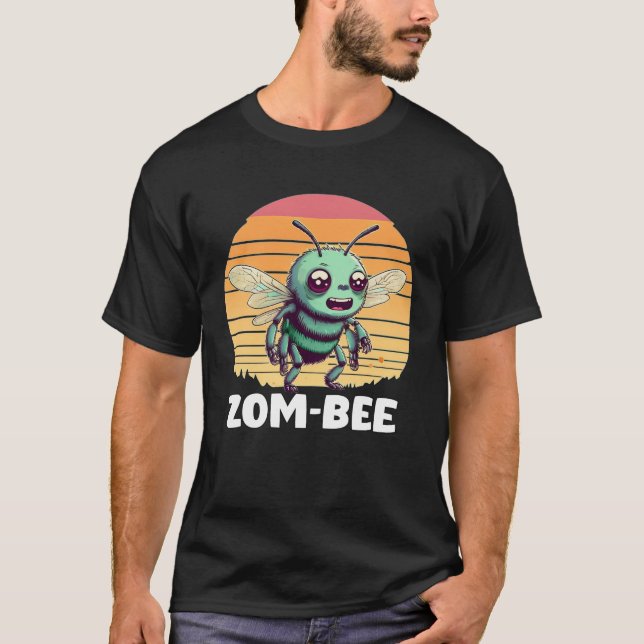 Zombie Zom Bee Retro Sunset design T-Shirt (Front)