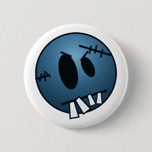 ZOMBIECON FACE - BLUE 2 INCH ROUND BUTTON