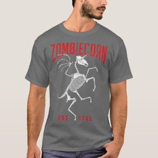 Zombiecorn Goth Halloween Zombie Unicorn Skeleton T-Shirt