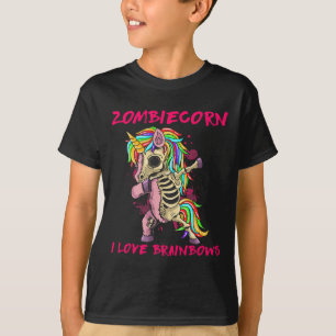 Zombiecorn I Love Brainbows Zombie Halloween Unico T-Shirt