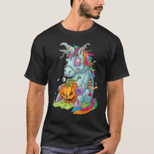 Zombiecorn Zombie Unicorn Halloween Costume Pumpki T-Shirt