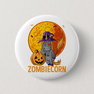 Zombiecorn Zombie Unicorn Halloween Women Girls 2 Inch Round Button