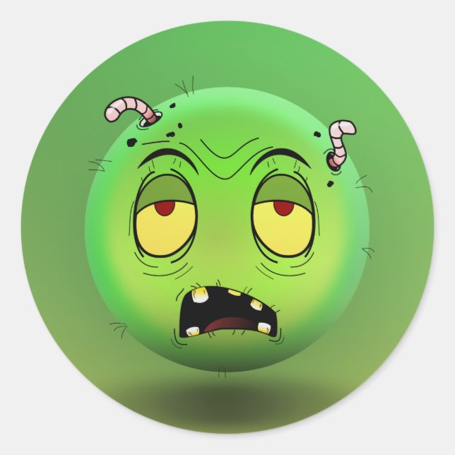 Zombiemoji Round Sticker (Front)