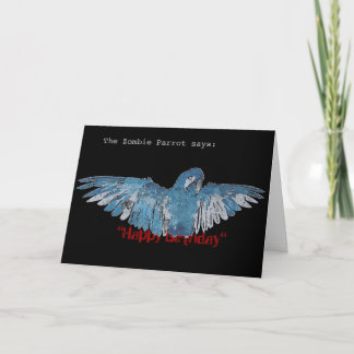 ZombieParrot "Happy Birthday" Card (blue/black)