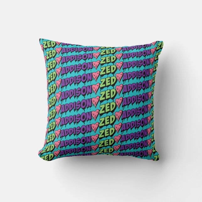 Zombies 2 | Zed and Addison Pattern Throw Pillow (Front)